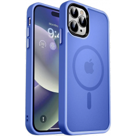HappyCase Ημιδιάφανη Σκληρή Θήκη MagSafe - Apple iPhone 15 Pro - Matte Blue (8719246415302)