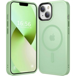 HappyCase Ημιδιάφανη Σκληρή Θήκη MagSafe - Apple iPhone 15 Plus - Matte Green (8719246415234)