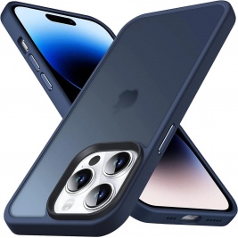 HappyCase Ημιδιάφανη Σκληρή Θήκη - Apple iPhone 15 Pro - Matte Dark Blue (8719246412646)
