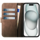 Rosso Elite - MagSafe Δερμάτινη Θήκη / Πορτοφόλι - Apple iPhone 15 Plus - Brown (8719246419980)