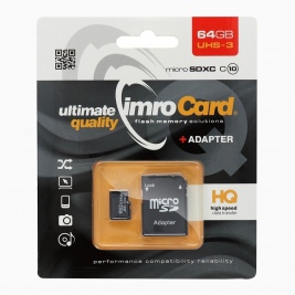 Κάρτα μνήμης Micro SD Imro 64 GB with adapter-Class 10 UHS 3