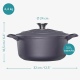 Navaris Cast Iron Casserole Dish with Lid - Αντικολλητική Κατσαρόλα από Χυτοσίδηρο για Εστίες / Φούρνο - 24cm - 3.5L - Matte Purple (48777.02.45)