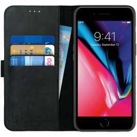 Rosso Deluxe Δερμάτινη Θήκη Πορτοφόλι Apple iPhone 8 Plus / 7 Plus - Black (8719246128639)