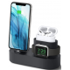 Elago 3 in 1 Charging Hub Pro - Βάση Σιλικόνης για τον Φορτιστή Apple Watch / για Καλώδιο iPhone - AirPods - Black (EST-TRIOPRO-BK)
