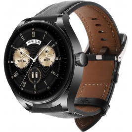 KW Δερμάτινο Λουράκι (22mm) Huawei Watch Buds - Black / Brown (61018.01)