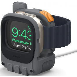 Elago W10 Stand Ultra Apple Watch Charging Station - Βάση Σιλικόνης για Φορτιστή Apple Watch Ultra2/Ultra1/SE/9/8/7/6/5/4/3/2/1 (49/45/44/42) - Dark Gray (EST-WT10-ULTRA-DGY)