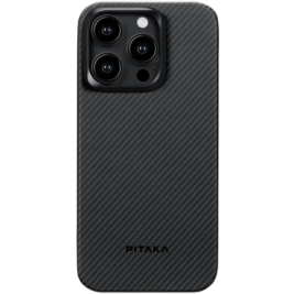 Pitaka MagEZ Case 4 - MagSafe Θήκη Aramid Fiber Body Apple iPhone 15 Pro Max - 0.95mm - 600D - Black / Grey / Twill (KI1501PMA)