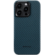 Pitaka MagEZ Case 4 - MagSafe Θήκη Aramid Fiber Body Apple iPhone 15 Pro - 1.15mm - 1500D - Black / Blue / Twill (KI1508P)