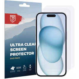 Rosso Ultra Clear Screen Protector - Μεμβράνη Προστασίας Οθόνης - Apple iPhone 15 Plus - 2 Τεμάχια (8719246401138)
