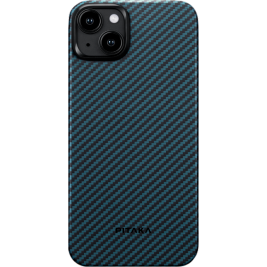 Pitaka MagEZ Case 4 - MagSafe Θήκη Aramid Fiber Body Apple iPhone 15 Plus - 1.15mm - 1500D - Black / Blue / Twill (KI1508M)