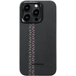 Pitaka Fusion Weaving MagEZ Case 4 - MagSafe Θήκη Aramid Fiber Body Apple iPhone 15 Pro Max - 0.95mm - 600D - Rhapsody (FR1501PM)