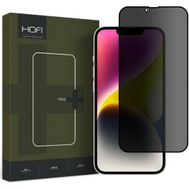 Hofi Anti Spy Pro+ Tempered Glass Privacy - Full Face Αντιχαρακτικό Γυαλί Προστασίας Απορρήτου Οθόνης - Apple iPhone 14 / 13 / 13 Pro - Black (9490713933534)
