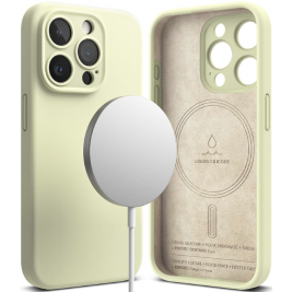 Ringke Silicone Magnetic - Ανθεκτική MagSafe Θήκη Σιλικόνης - Apple iPhone 15 Pro - Sunny Lime (8809919307895)