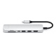 Satechi USB-C Slim Multi-Port with Ethernet Adapter - Αντάπτορας με 2 x USB-A / 1 x Type-C PD 60W / 1 x HDMI 4K 60HZ / 1 x Ethernet / 1 x SD - MicroSD - Silver (ST-UCSMA3S)