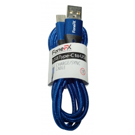 Καλώδιο φόρτισης FoneFX USB to Type-C 3.1A 1m-blue