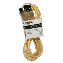 Καλώδιο φόρτισης FoneFX USB to Micro Usb 3.1A 1m-gold