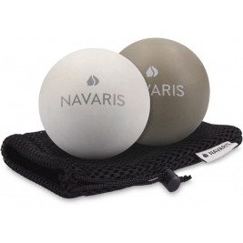 Navaris Lacrosse Massage Ball - Σετ 2 Μπάλες Lacrosse για Μασάζ - 6cm - Light Gray / Dark Gray (41512)