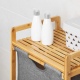 Navaris Bamboo Bathroom Shelf with Baskets - Σετ 3 Ράφια / Καλάθια Ρούχων / Άπλυτων από Μπαμπού για το Μπάνιο - 96 x 44 x 33 cm - Grey (53427.22)