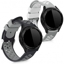 KW Λουράκι Σιλικόνης Samsung Galaxy Watch Classic 4 46mm - 2 Τεμάχια - Black / Grey / White / Grey (56103.02)