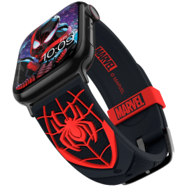 MobyFox Marvel - Universal Λουράκι Σιλικόνης για Όλα τα Apple Watch - Smartwatches (22mm) με 20 Digital Watch Faces για iOS - Spider-Man Miles Morales 3D (810083254913)