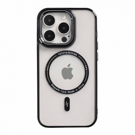 Θήκη Transparent TPU+PC Case for iPhone 15 Pro Max Drop-proof Compatible with MagSafe-black