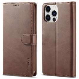 Θήκη iPhone 15 Pro LC.IMEEKE Wallet leather stand Case-Coffee