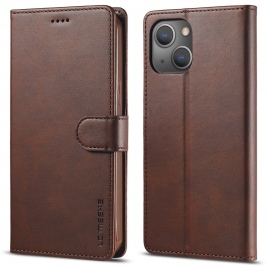 Θήκη iPhone 15 Plus LC.IMEEKE Wallet leather stand Case-Coffee