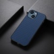 Θήκη iphone 15 Plus Carbon Fiber Texture PU leather Coated TPU-Blue
