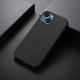 Θήκη iphone 15 Plus Carbon Fiber Texture PU leather Coated TPU-Black