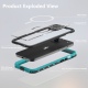 Αδιάβροχη θήκη iPhone 15 Plus SHELLBOX Dot+ Series IP68 Compatible with MagSafe-Black/Blue