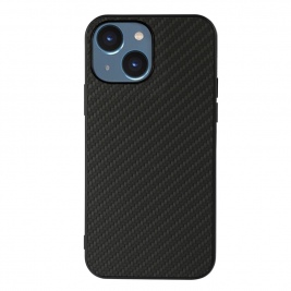 Θήκη iphone 15 Carbon Fiber Texture PU leather Coated TPU- Black