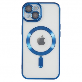 Θήκη Transparent TPU for iPhone 15 Compatible with MagSafe-Blue