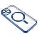 Θήκη Transparent TPU for iPhone 15 Compatible with MagSafe-Blue