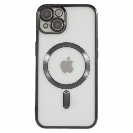 Θήκη Transparent TPU for iPhone 15 Compatible with MagSafe-Black