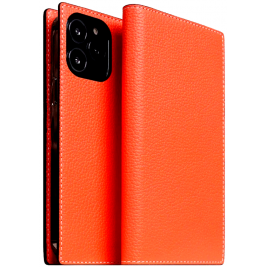 SLG Design D8 Neon Full Grain Leather - Δερμάτινη Θήκη - Πορτοφόλι Flip Apple iPhone 14 Pro Max - Coral (SD-D8N-DC-IP14PM-CR)
