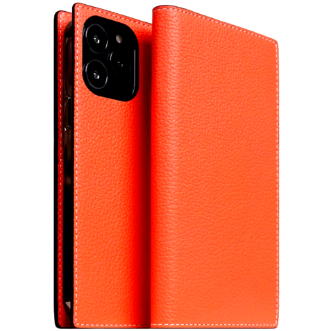 SLG Design D8 Neon Full Grain Leather - Δερμάτινη Θήκη - Πορτοφόλι Flip Apple iPhone 14 Pro Max - Coral (SD-D8N-DC-IP14PM-CR)