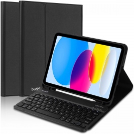 Buddi Zuna Keyboard Case - Θήκη με Υποδοχή για Apple Pencil και Πληκτρολόγιο Bluetooth - Apple iPad 10th Gen. 2022 10.9 - Black (8719246386596)