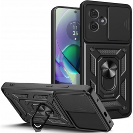 Tech-Protect Camshield Pro - Ανθεκτική Θήκη Motorola Moto G54 με Κάλυμμα για την Κάμερα - Μεταλλικό Ring Holder - Black (9319456607338)