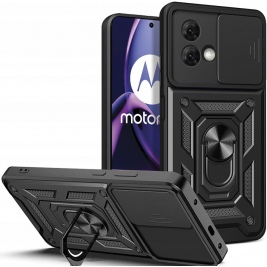 Techsuit CamShield - Ανθεκτική Θήκη με Κάλυμμα για την Κάμερα - Μεταλλικό Ring Holder - Motorola Moto G84 - Black (5949419070530)