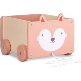 Navaris Toy Box Storage for Toys with Wheels - Παιδικό Κουτί Αποθήκευσης Παιχνιδιών με Ρόδες - Brown / Fox Design (51163.05)