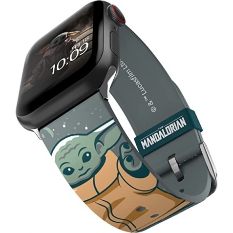MobyFox Star Wars - Universal Λουράκι Σιλικόνης για Όλα τα Apple Watch - Smartwatches (22mm) με 20 Digital Watch Faces για iOS - The Mandalorian / The Child (728433453377)