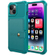 HappyCase 3 σε 1 - Θήκη Σιλικόνης με Ενσωματωμένο PU Πορτοφόλι - Apple iPhone 15 - Green / Blue (8719246421198)