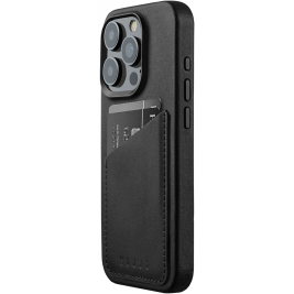 MUJJO Full Leather Wallet Case - Δερμάτινη Θήκη-Πορτοφόλι MagSafe - Apple iPhone 15 Pro - Black (MUJJO-CL-040-BK)