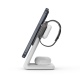 Crong MagSpot Pivot Stand 3 in 1 Wireless Charger - Μαγνητική Βάση Ασύρματης Φόρτισης MagSafe για iPhone / AirPods / Apple Watch - 7.5W - Snow White (CRG-MSPS-WHT)