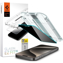 Spigen Tempered Glass GLAS.tR EZ Fit HD Privacy - Αντιχαρακτικό Γυαλί Προστασίας Απορρήτου Οθόνης - Apple iPhone 15 Pro (AGL07120)