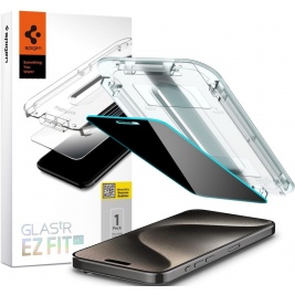 Spigen Tempered Glass GLAS.tR EZ Fit HD Privacy - Αντιχαρακτικό Γυαλί Προστασίας Απορρήτου Οθόνης - Apple iPhone 15 Pro Max (AGL07118)