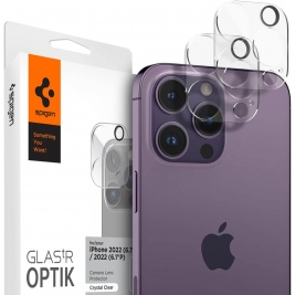 Spigen GLAS.tR OPTIK Camera Lens Protector - Αντιχαρακτικό Προστατευτικό Γυαλί για Φακό Κάμερας Apple iPhone 15 Pro / 15 Pro Max / 14 Pro / 14 Pro Max - 2 Τεμάχια - Crystal Clear (AGL05761)