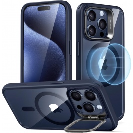ESR Classic Kickstand Hybrid HaloLock - Διάφανη Ανθεκτική MagSafe Θήκη Apple iPhone 15 Pro - Clear / Dark Blue (4894240176559)