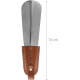 KW Stainless Steel Shoe Horn with PU Leather Covered Handle - Κόκαλο για Παπούτσια από Ανοξείδωτο Ατσάλι με Λαβή από PU Δέρμα - 16 cm - Silver (48406.01)