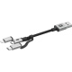 Mophie Καλώδιο Φόρτισης - Μεταφοράς Δεδομένων 3 in 1 USB σε Micro / Lightining / Type-C - 1m - Black (409903220)